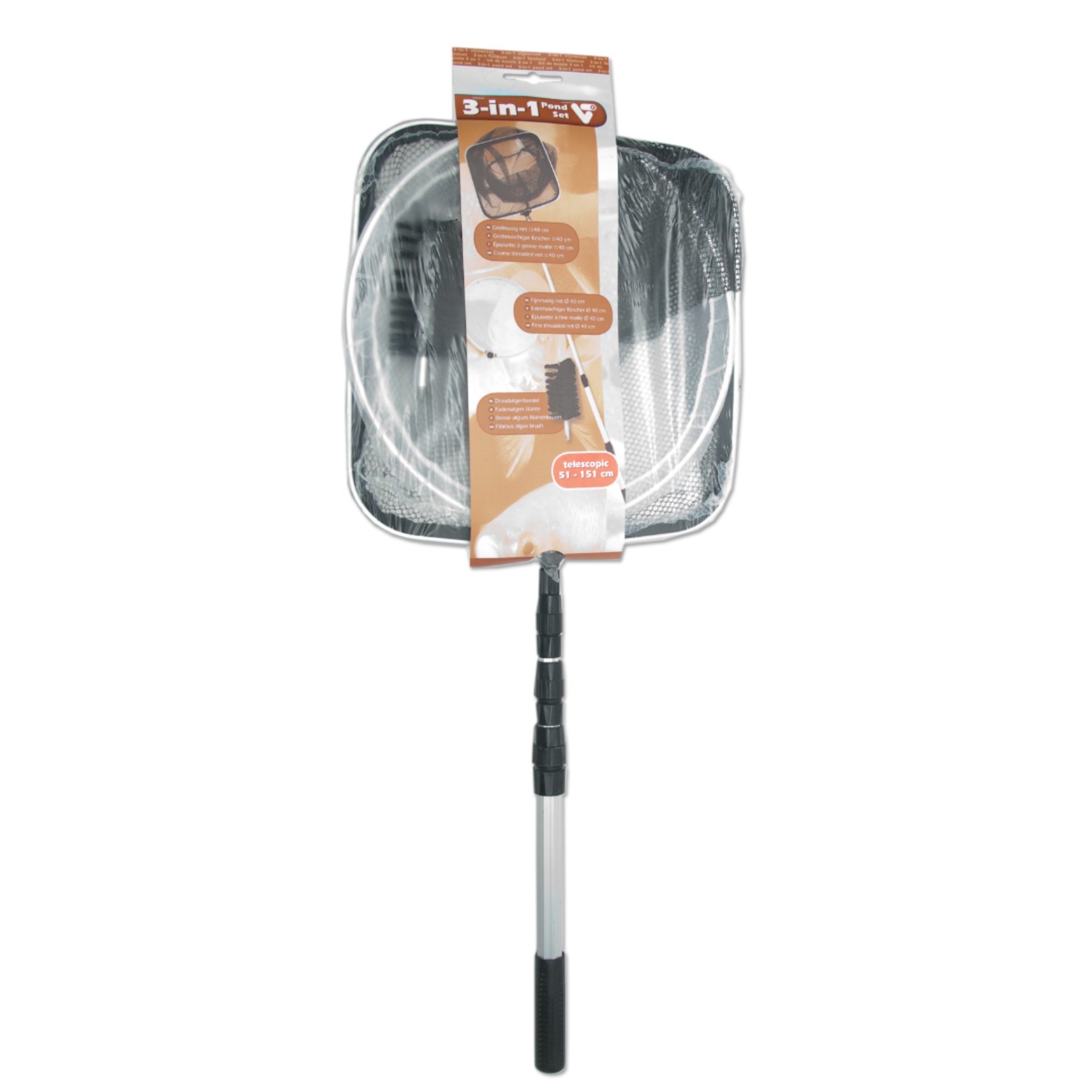 Velda Fadenalgen Bürste mit Teleskopstiel von 51 cm bis 151 cm