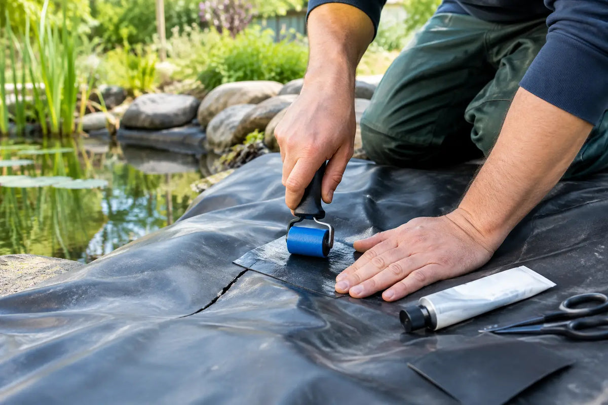 Anleitung zur Teichfolie Reparatur im Garten