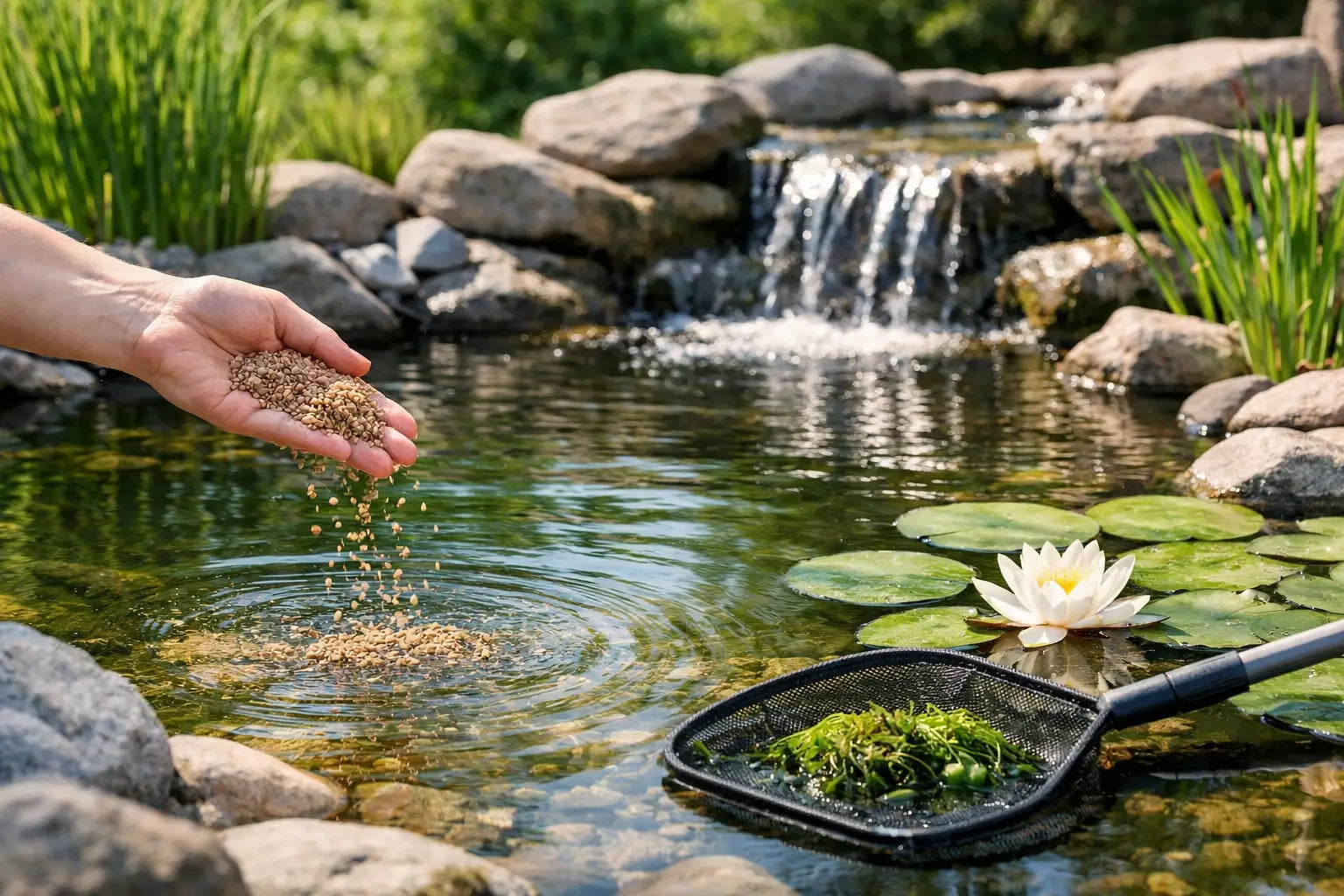 Teichwasser natürlich klar bekommen - so geht's