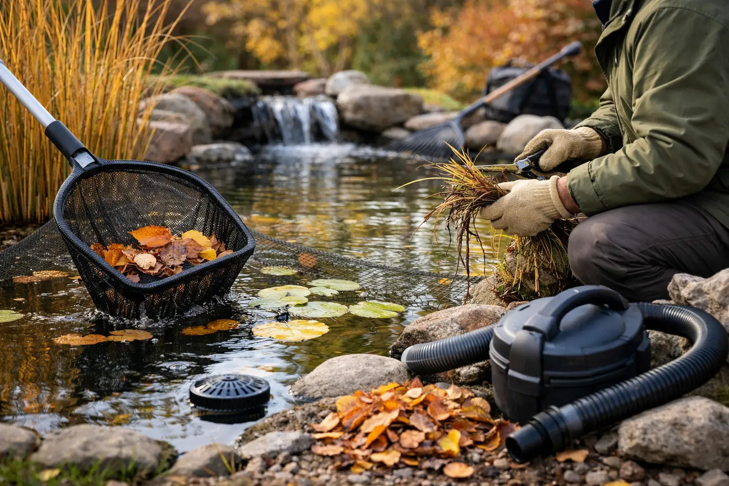 Teich im Herbst vorbereiten in 8 Schritten